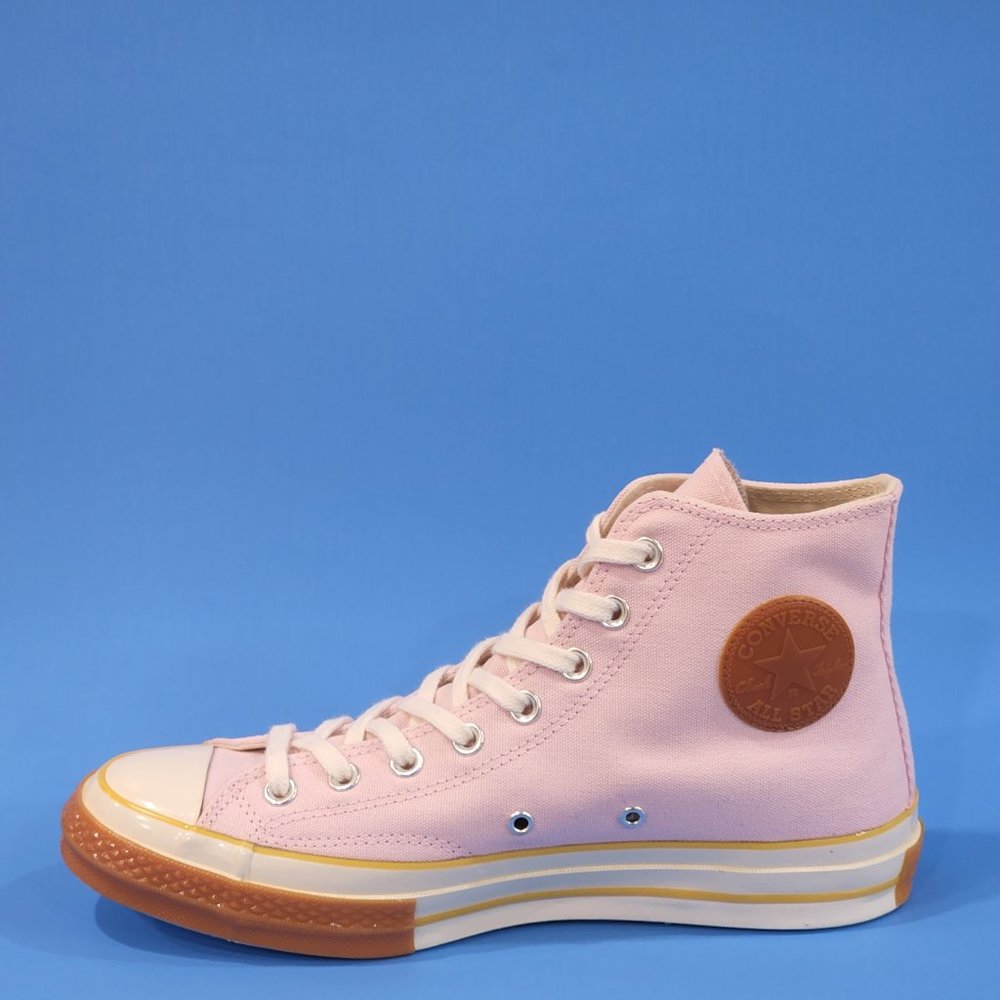 Converse Chuck 70 Hi Pink Foam Pop Toe Unisex Sneakers 165719C NWT - Picture 3 of 6